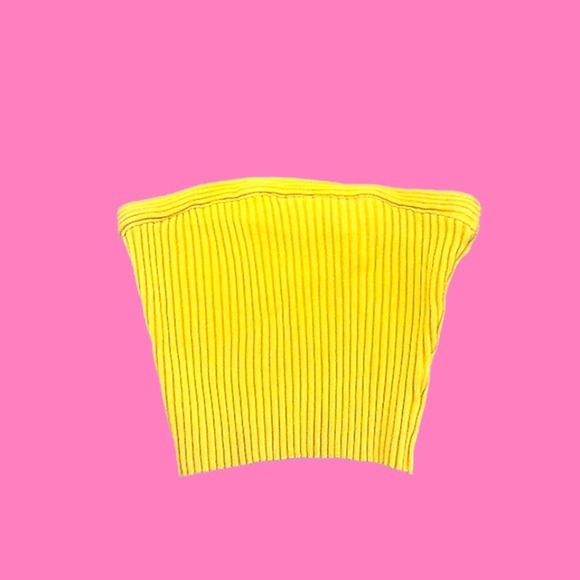 Forever 21 Ribbed Yellow Crop Top - Picture 1 of 4